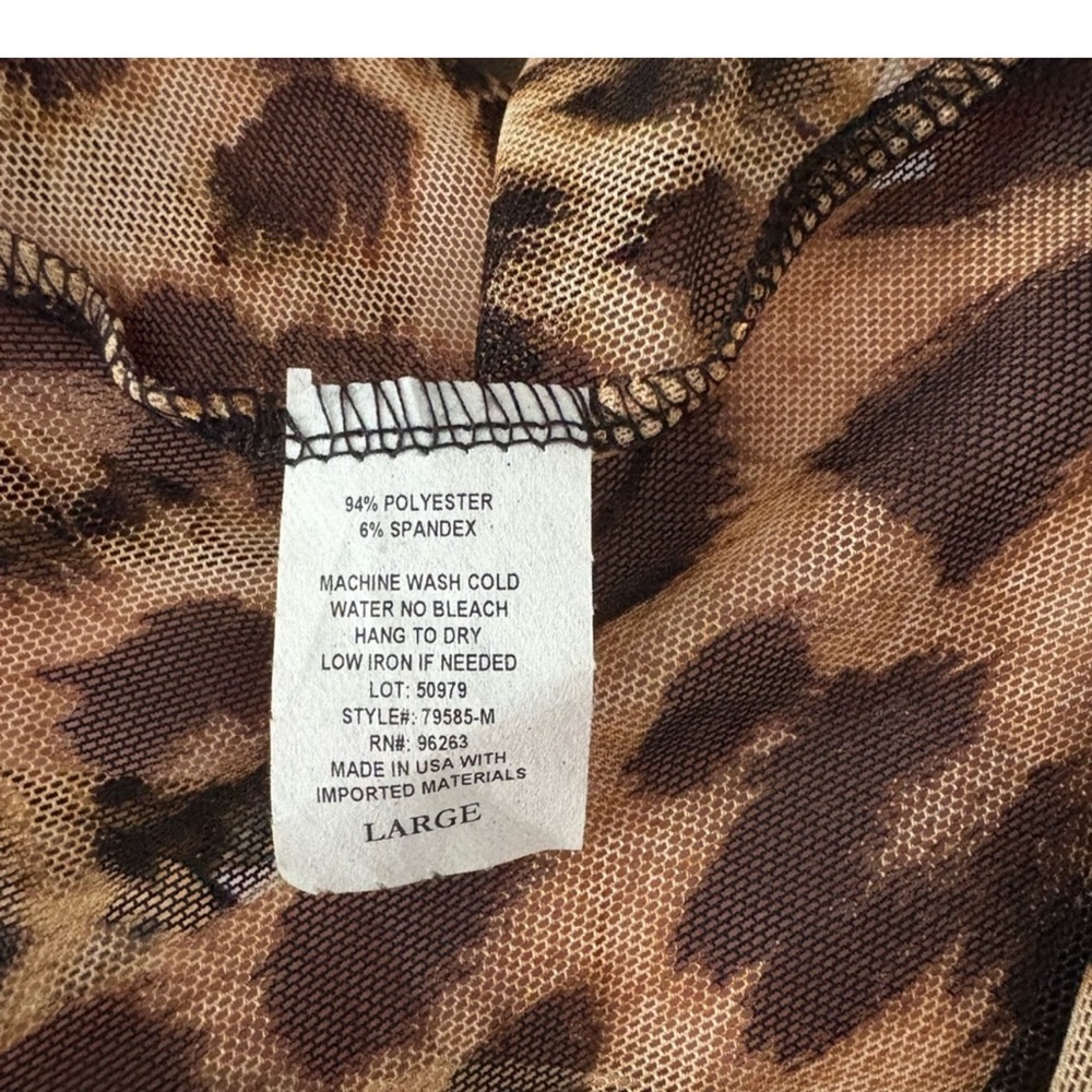 NWT Rae Republic Leopard Print Open Front Cardigan Women’s Size Large - Picture 7 of 8